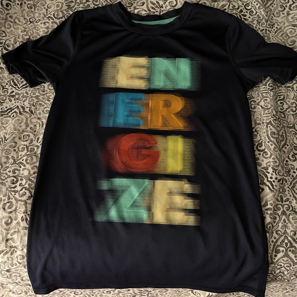 Navy Graphic Boys Tee - Blurred Energize